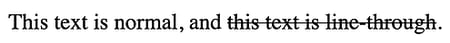 example of how to strikethrough text in html and css